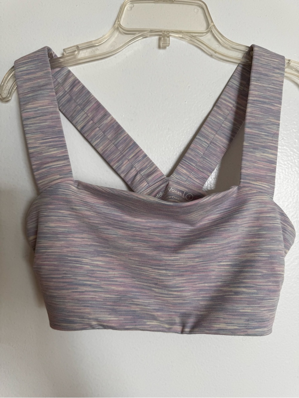 Outdoor Voices Pastel Space-Dye Bralette - Lavender Multi
